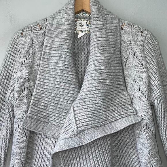 Element Pinned Sweater Fits Size Medium Gray Cardigan Boho Western Fair Isle - Picture 4 of 16